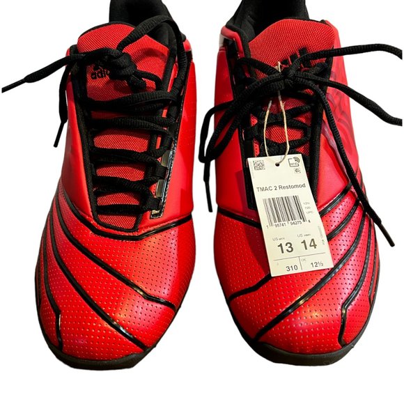 NEW Adidas TMAC 2 Restomod Basketball Shoes Red Black - Picture 3 of 7